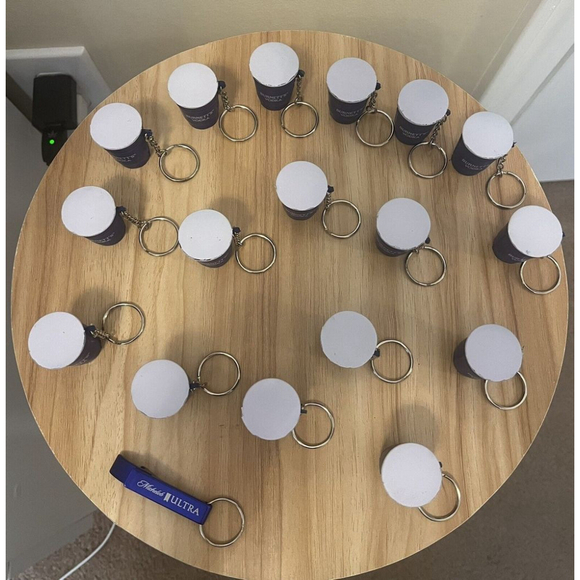 Burnett’s Vodka Blue Solo Cup Keychain Squishy /Stress Ball Lot Of 17 Plus Bonus - Picture 7 of 9